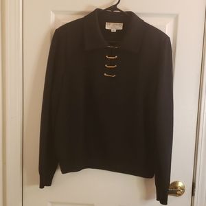 St. John Collection Black Sweater Size Large